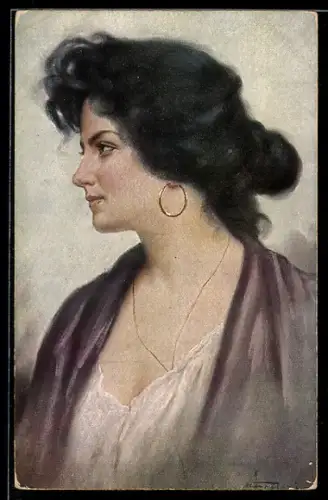 Künstler-AK sign. Fattori: Schönheit aus dem Süden