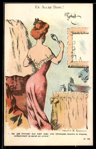 Künstler-AK sign. H. Gerbault: Et Alles Donc!, Ne pas tromper son mari avec une frimousse comme la mienne evidemment