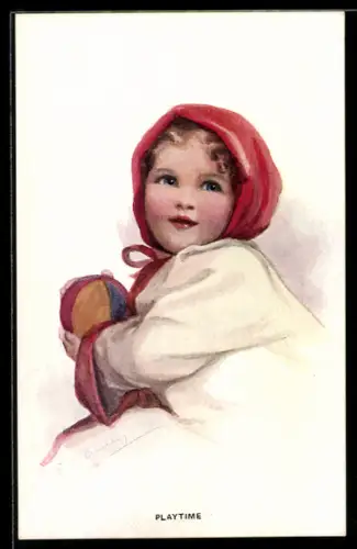 Künstler-AK sign. Bailey: Kleinkind mit Ball in der Hand