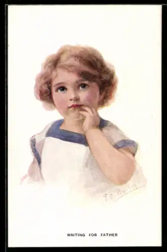 Künstler-AK sign. Bailey: Kleines Mädchen mit fragendem Blick