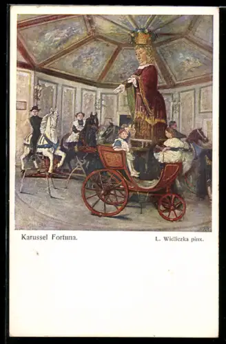Künstler-AK sign. L. Widliczka: Karussell Fortuna