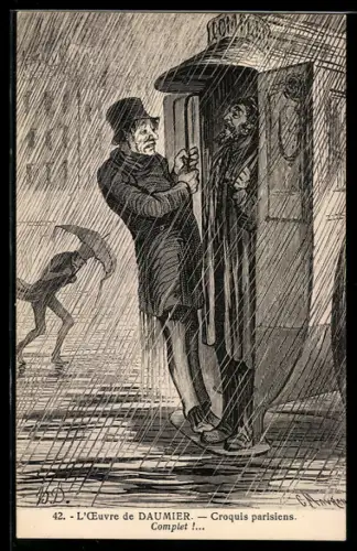 Künstler-AK sign. Daumier: Croquis parisiens. Complet!...