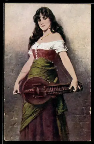 Künstler-AK sign. N. Sichel: Das Mädchen aus der Fremde