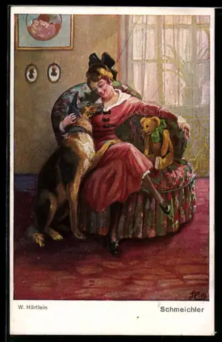 Künstler-AK sign. W. Härtlein: Schmeichler