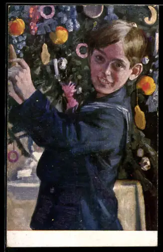 Künstler-AK sign. Otto Gerlach: Unterm Christbaum
