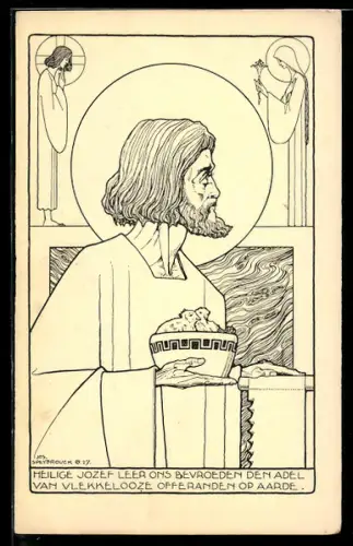 Künstler-AK sign. Jos. Speybrouck: Heilige Jozef leer ons bevroeden den Adel...
