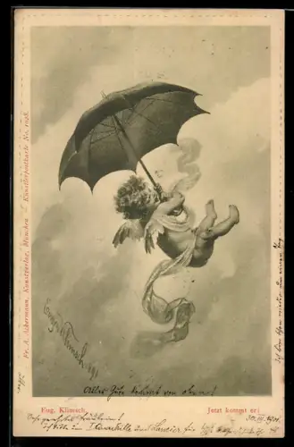 Künstler-AK sign. Eug. Klimsch: Jetzt kommt er!