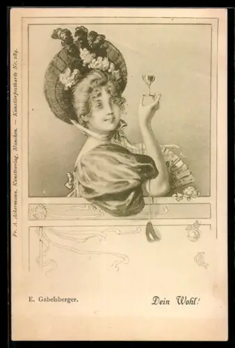 Künstler-AK sign. E. Gabelsberger: Dein Wohl!