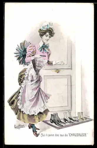 Künstler-AK sign. Paolo Henri: Mail il portent donc tous des Chausaleze