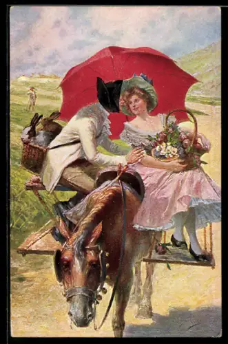 Künstler-AK sign. Alonzo Perez: Rückkehr vom Markt