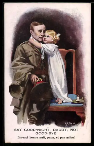 Künstler-AK sign. AA Nash: Say Good-Night, Daddy, Not Good-Bye