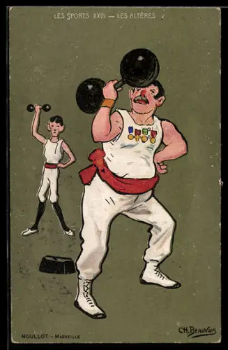 Künstler-AK sign. Ch. Beauvais: Les Sports, Les Altères