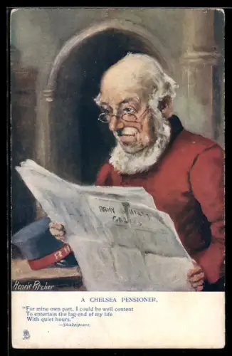 Künstler-AK sign. Henrie Pircher: A Chelsea Pensioner
