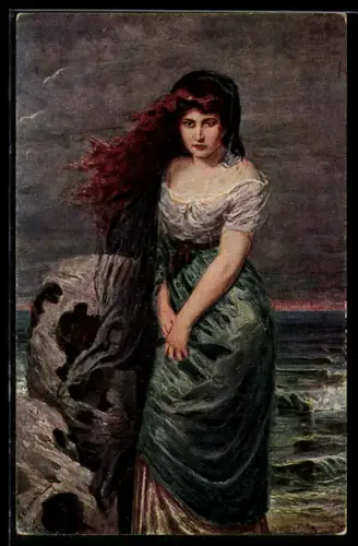 Künstler-AK sign. G. Papperitz: Melancholie