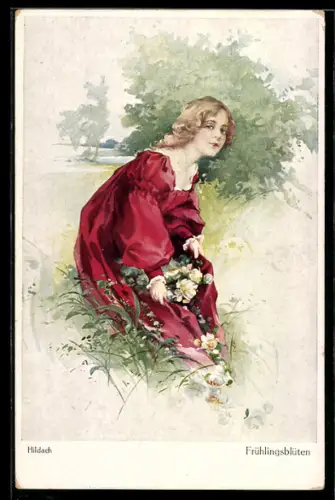Künstler-AK sign. Hildach: Frühlingsblüten