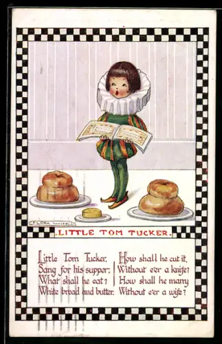 Künstler-AK sign. Flora White: Little Tom Tucker sang for his supper...