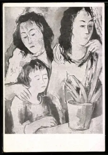 Künstler-AK sign. Oskar Gawell: Frauen am Fenster