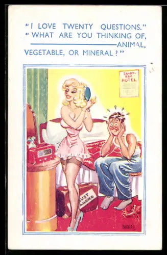 Künstler-AK sign. Dudley: Paar in den Flitterwochen