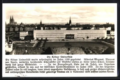 AK Köln, Universität, Dom, Stadtpanorama