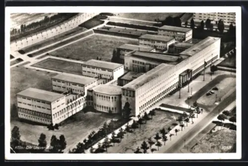 AK Köln-Lindenthal, Universität aus der Vogelschau