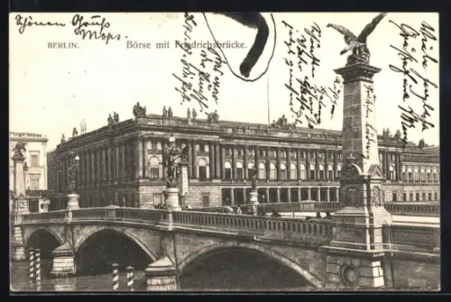 AK Berlin, Börse Burgstrasse, Friedrichsbrücke