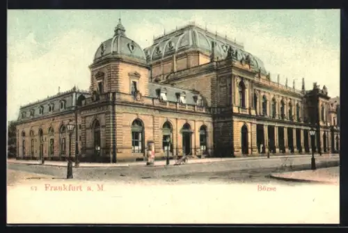 AK Frankfurt a. M., Börse mit Strasse