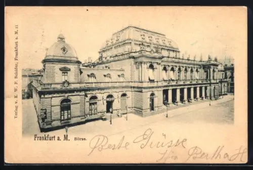 AK Frankfurt a. M., Börse, Ansicht aus der Vogelschau