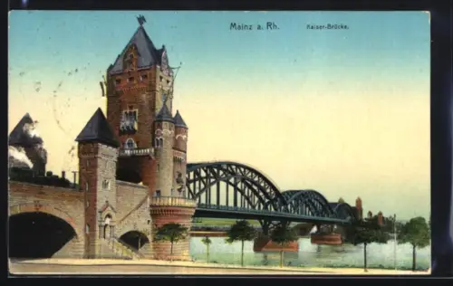 AK Mainz a. Rh., Kaiser-Brücke