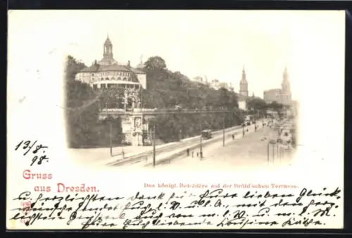 AK Dresden, Königl. Belvedère auf der Brühl`schen Terrasse