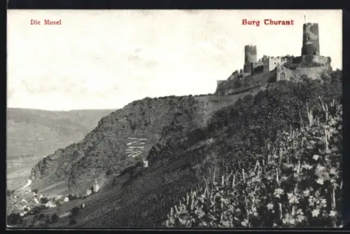 AK Alken /Mosel, Burg Thurant mit Umgebung
