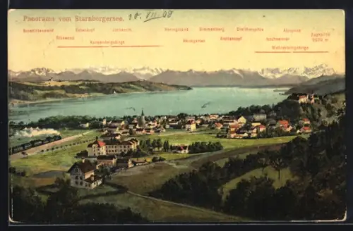 AK Starnbergersee, Panorama, Alpen, Karwendelgebirge
