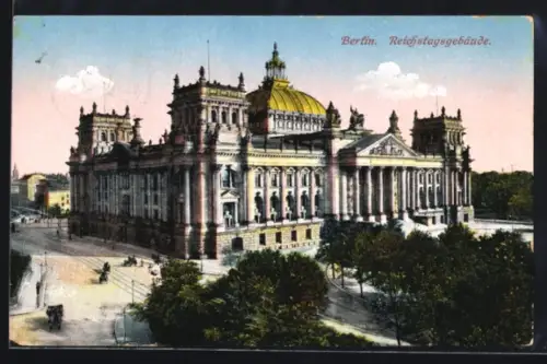 AK Berlin-Tiergarten, Reichstagsgebäude mit Umgebung
