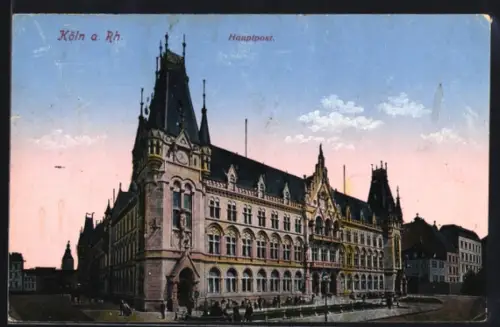 AK Köln a. Rh., Hauptpost, Panorama