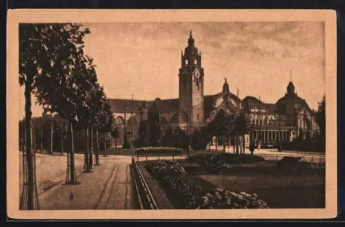 AK Wiesbaden, Hauptbahnhof mit Umgebung