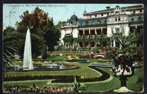 AK Frankfurt-Westend, Palmengarten, Blumenparterre