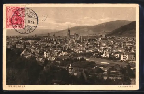 AK Freiburg Br., Stadtpanorama von Loretto