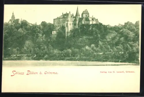 Lithographie Döben b. Grimma, Schloss Döben