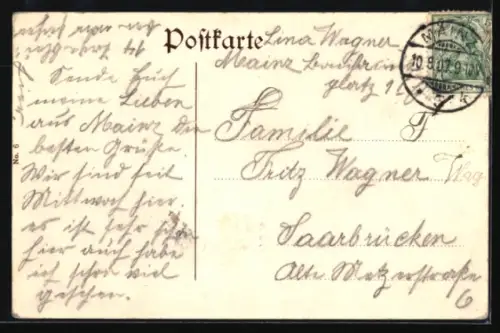 AK Mainz, Rheinufer, Rheindampfer, Strassenbrücke