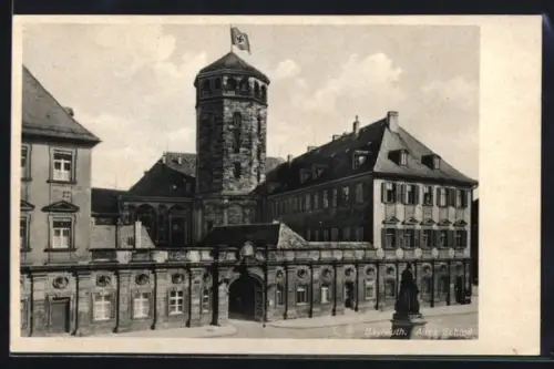 AK Bayreuth, Altes Schloss mit flagge