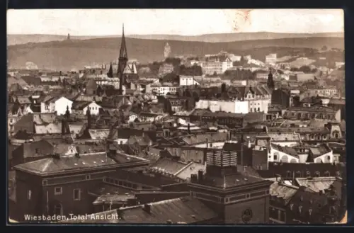 AK Wiesbaden, Totalansicht aus der Vogelschau