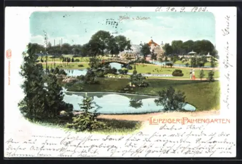 AK Leipzig, Palmengarten, Blick von Süden