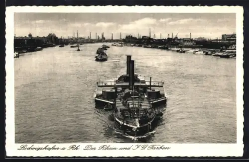 AK Ludwigshafen, Rheinpartie mit Dampfer