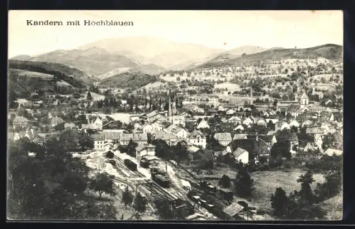 AK Kandern, Totalansicht mit Hochblauen