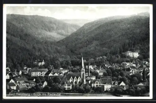 AK Bad Harzburg, Blick ins Radautal mit Kirche