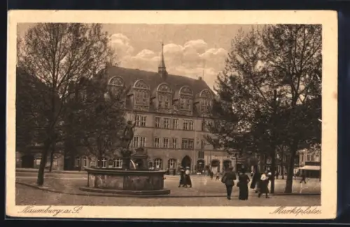 AK Naumburg a. S., Marktplatz mit Rathaus