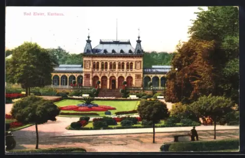 AK Bad Elster, Kurhaus mit Park