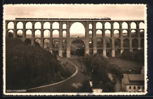 AK Reichenbach, Göltzschtalbrücke, Eisenbahnlinie Reichenbach-Plauen i. Vgtld.