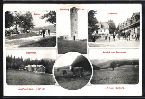 AK Stutenhaus /Thür. Wald, Adlersberg, Ausblick vom Stutenhaus