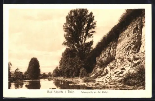 AK Bad Köstritz i. Thür., Felsenpartie an der Elster
