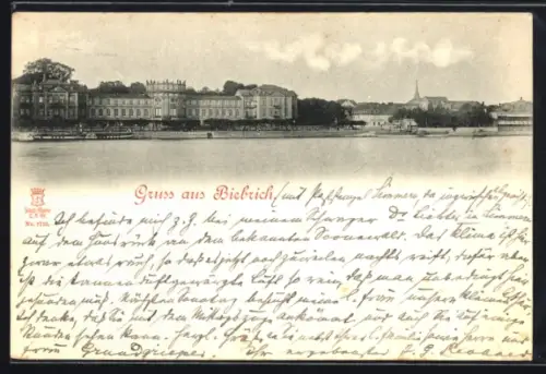 AK Biebrich, Schloss und Rheinufer